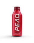 Red bottle with PEAQ Win Cactus-Blackberry with Vitamins, Zinc and Nacin on a white background